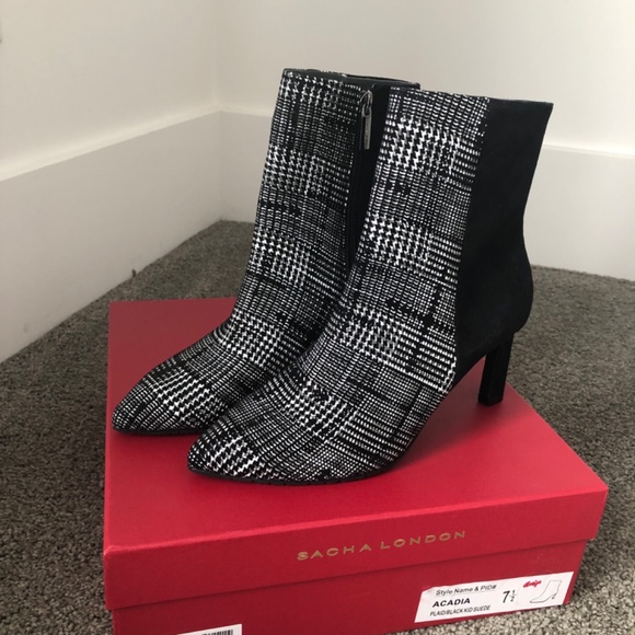 Plaid/Suede Bootie - Picture 2 of 7